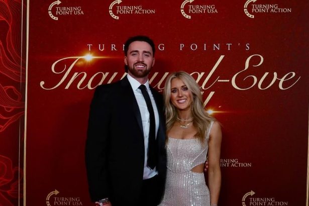 Riley Gaines with her husband, Louis Charlie Barker.